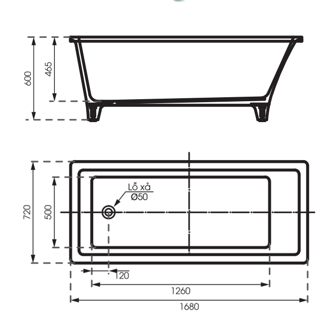 Bồn tắm nằm đặt sàn chữ nhật MANHATTAN MO-6658