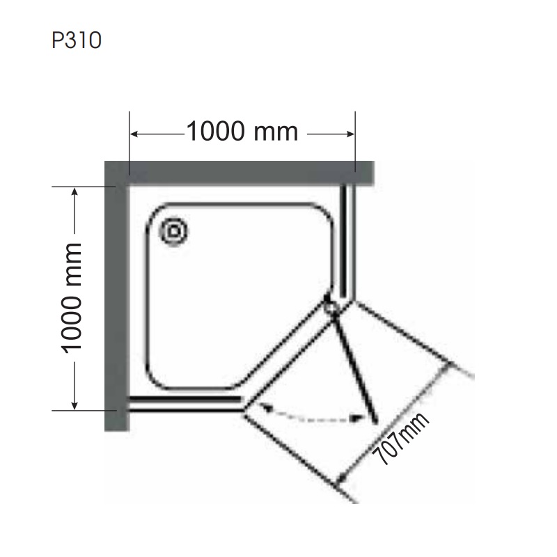 Phòng tắm đứng vách kính đặt góc MANHATTAN MW3231