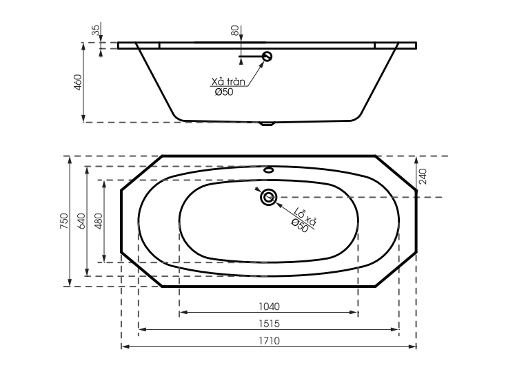 Bồn tắm nằm massage sục khí MANHATTAN MS-8819-SUCKHI