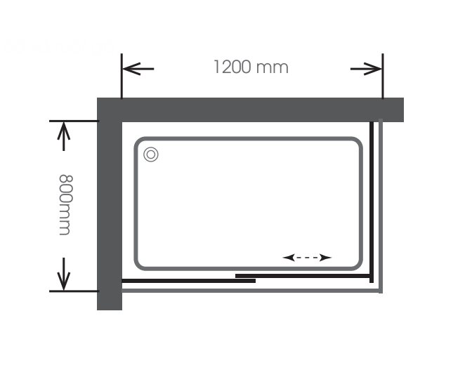 Đế phòng tắm đứng chữ nhật 1200x800mm MANHATTAN P1812