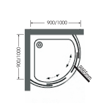 Đế phòng tắm đứng dáng tròn 1000x1000mm MANHATTAN P410