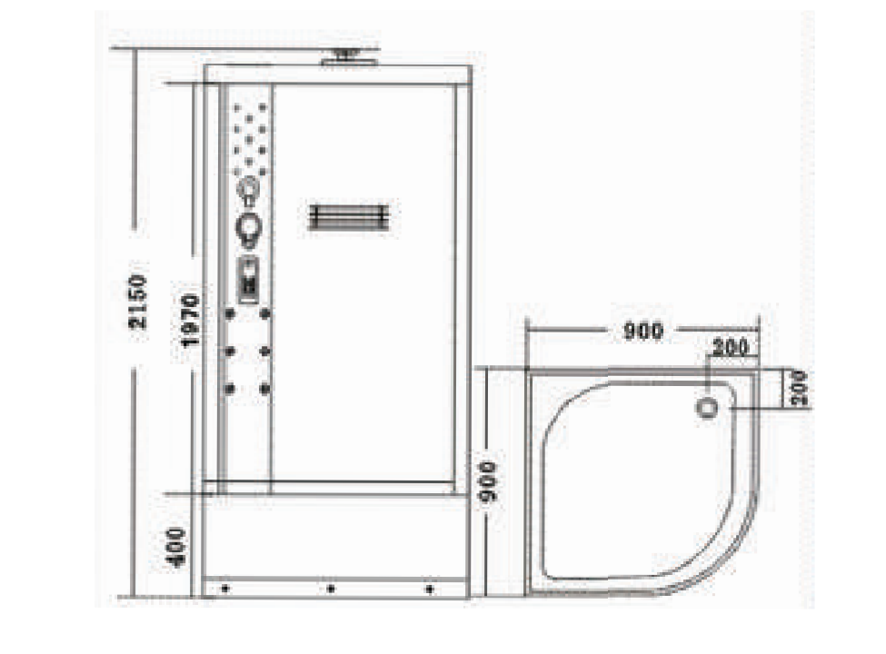 Phòng tắm massage xông hơi tròn MANHATTAN M8830