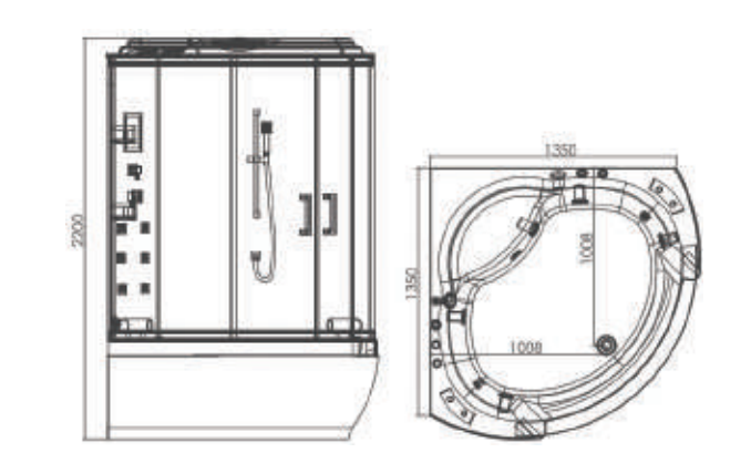 Phòng tắm massage xông hơi loại lớn MANHATTAN M8886
