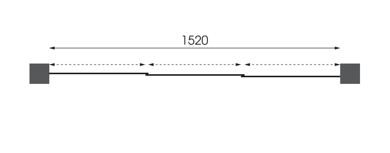 Khung cửa lùa 3 cánh (dùng cho bồn tắm nằm) MANHATTAN 138400-900