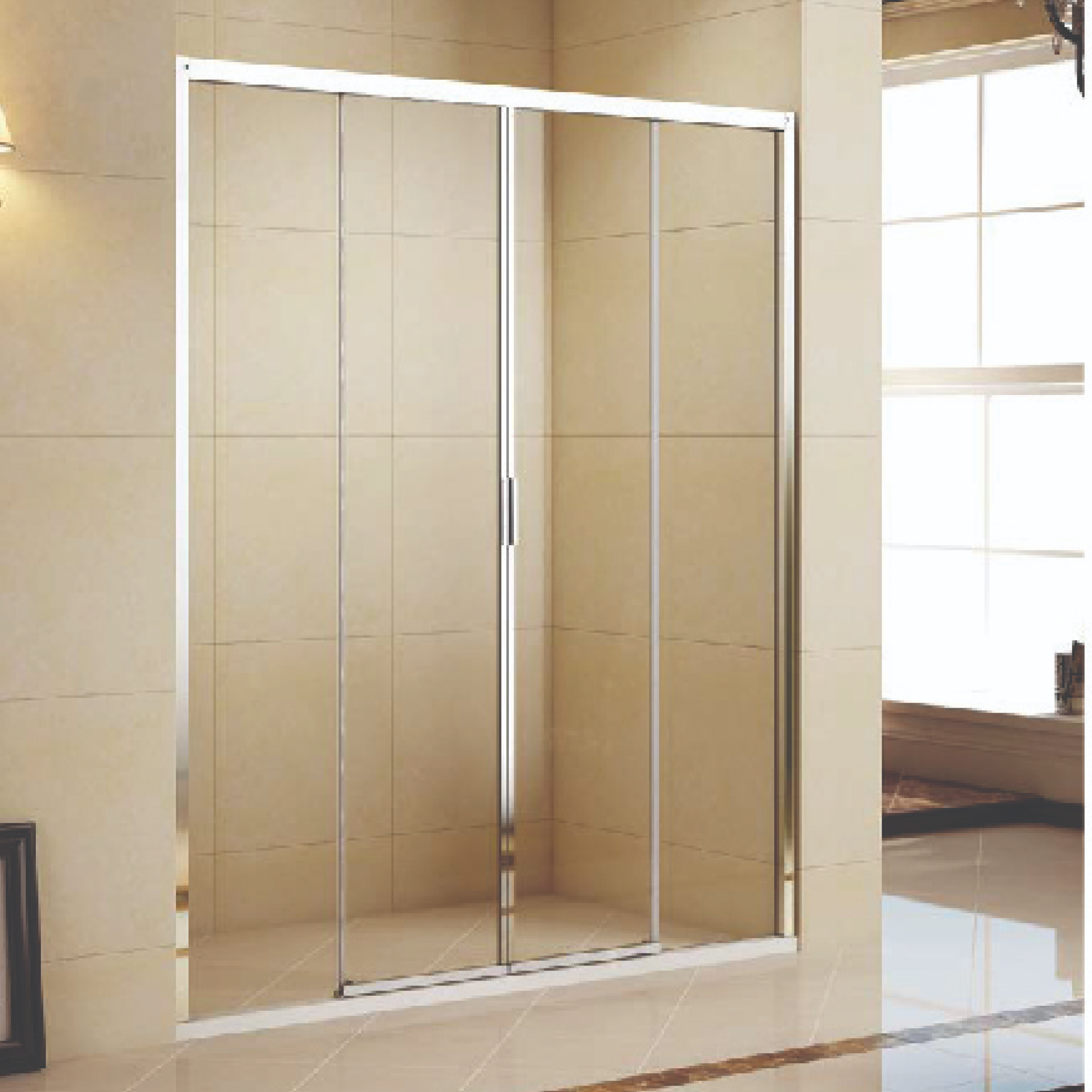 Vách kính phòng tắm cửa lùa MANHATTAN M06142-1800x1900