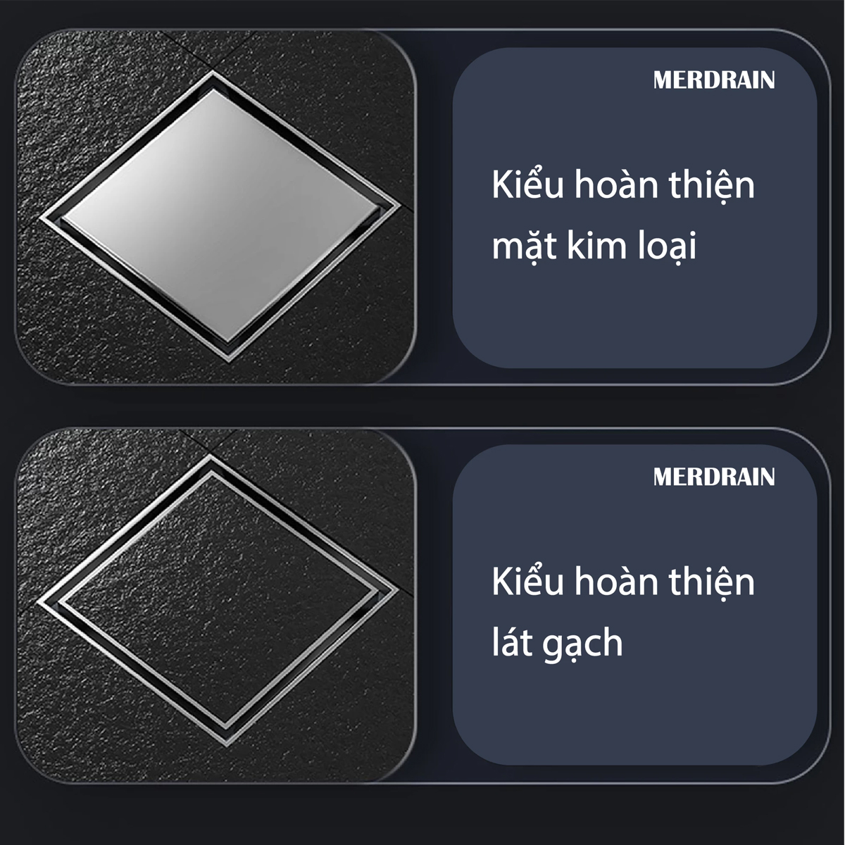 Phễu thoát sàn lát gạch 10x10cm MERDRAIN MD-S8012