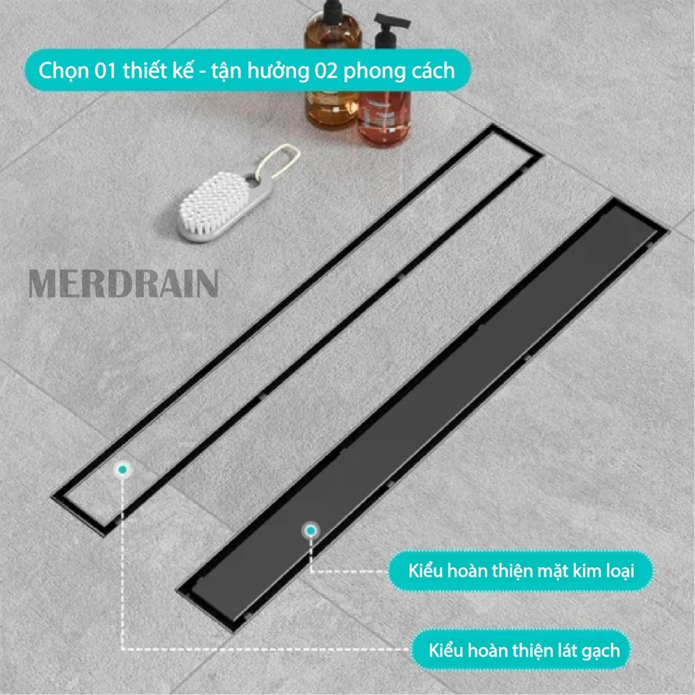 Phễu thanh dài 8x60cm MERDRAIN MD-C180L6 / MD-SC180L6