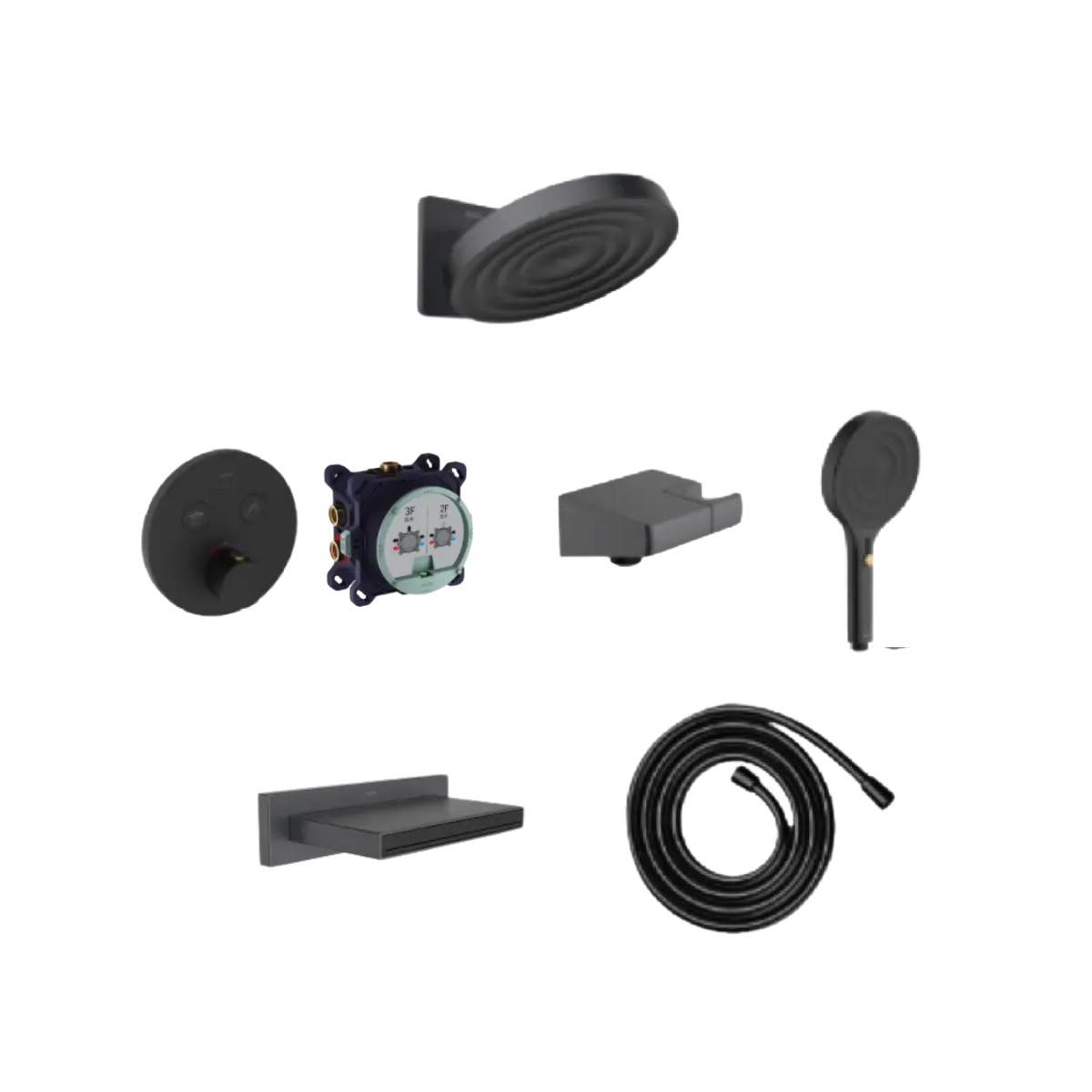 Sen tắm âm tường 3 đường nước nhiệt độ MOEN MR23014BL+UHT73343BL+UR4000+HH202023BL+737BL+A716BL