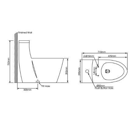 Bản vẽ kỹ thuật bồn cầu 1 khối MOEN SW0182C