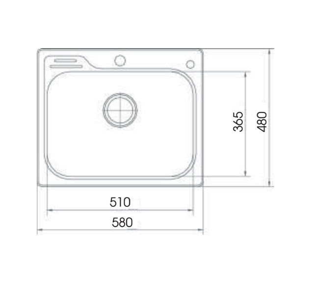 Bản vẽ kỹ thuật chậu rửa chén 1 hộc MOEN 22003R