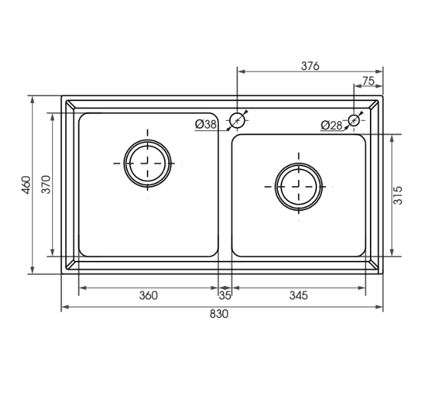 Chậu rửa chén 2 hộc MOEN 22183