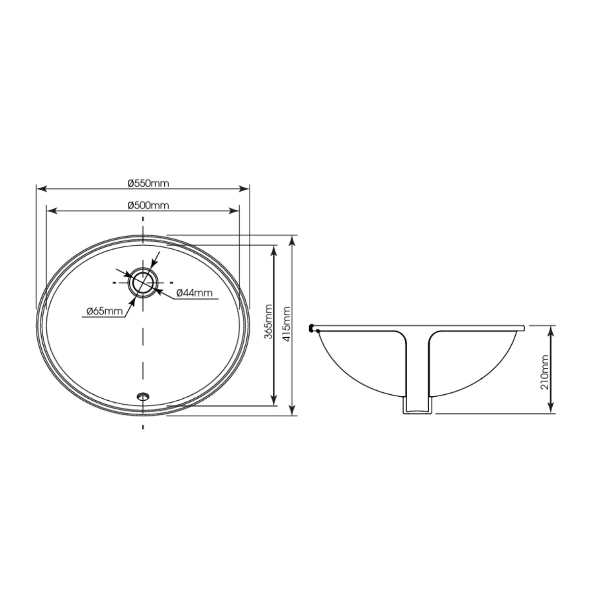 Lavabo âm bàn oval MOEN SW52720