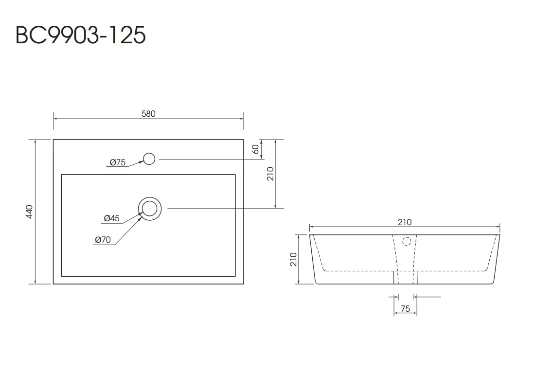 Chậu lavabo đặt bàn MOEN BC9903-125
