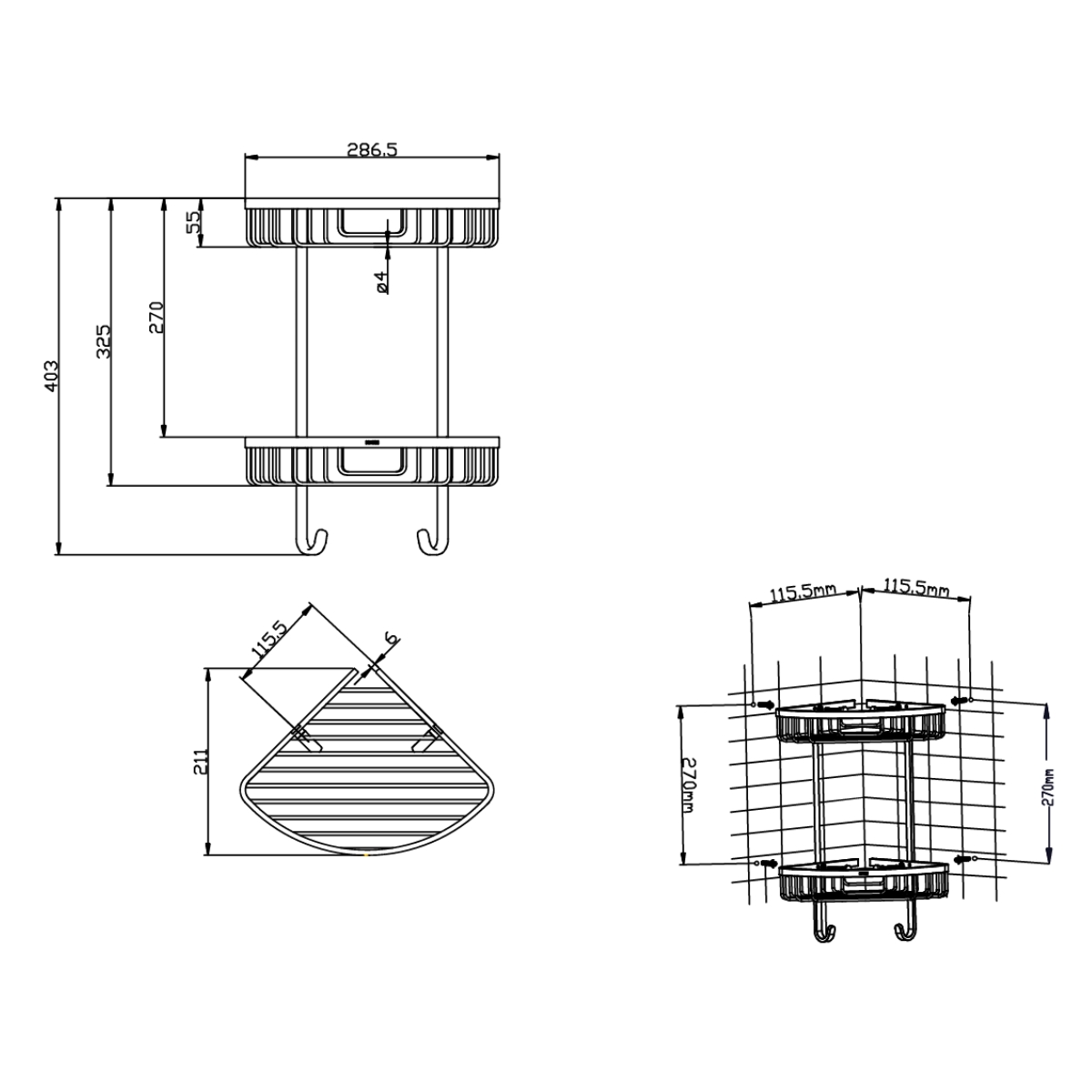 Giỏ đựng hai tầng MOEN ACC2414