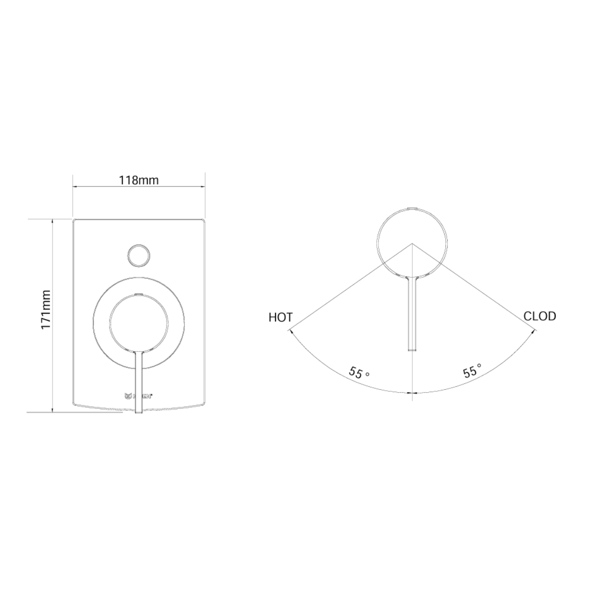 Củ sen âm MOEN T57143BL+R3500BL