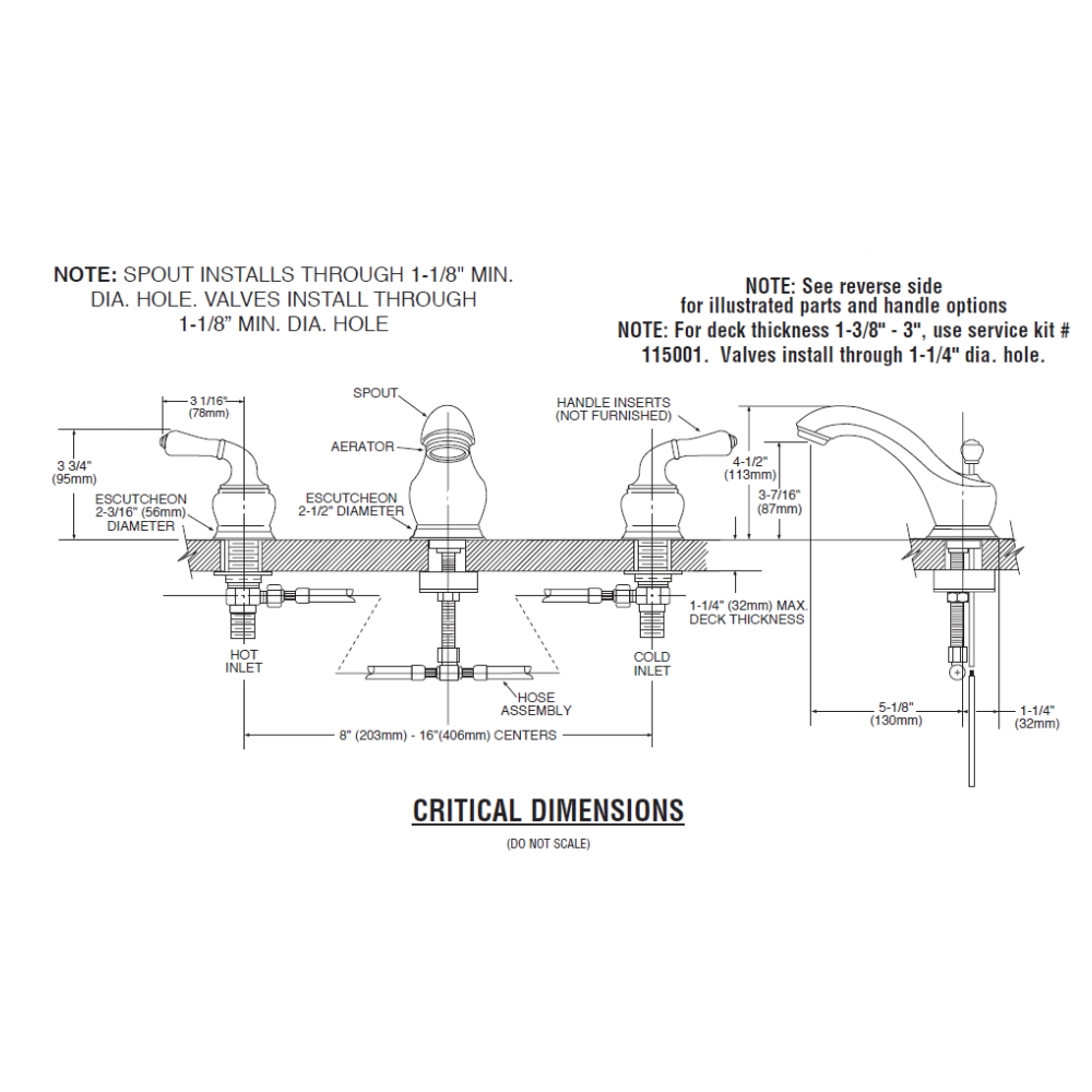 Bộ vòi lavabo nóng lạnh MOEN Monticenlo Series MCL4570