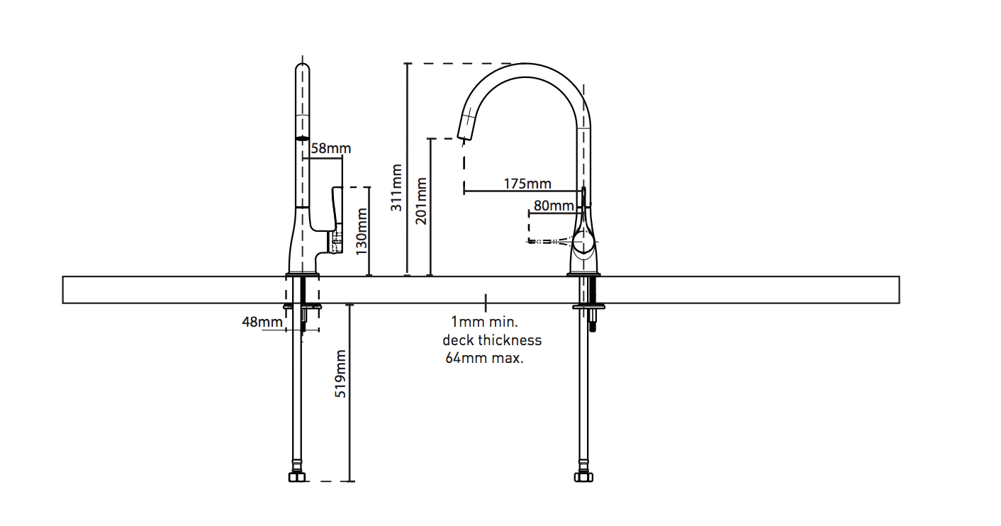 Vòi rửa chén lạnh MOEN GN60502