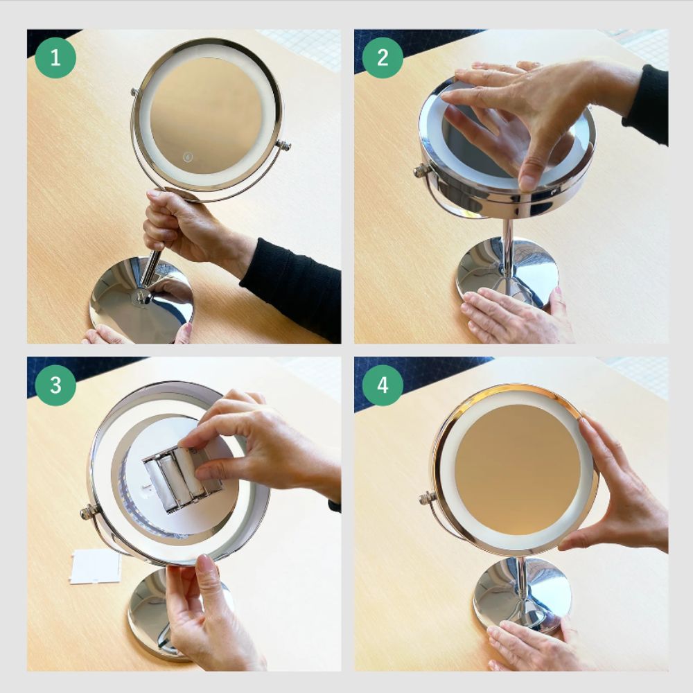 Gương led trang điểm để bàn 17.5cm MotoM GST015