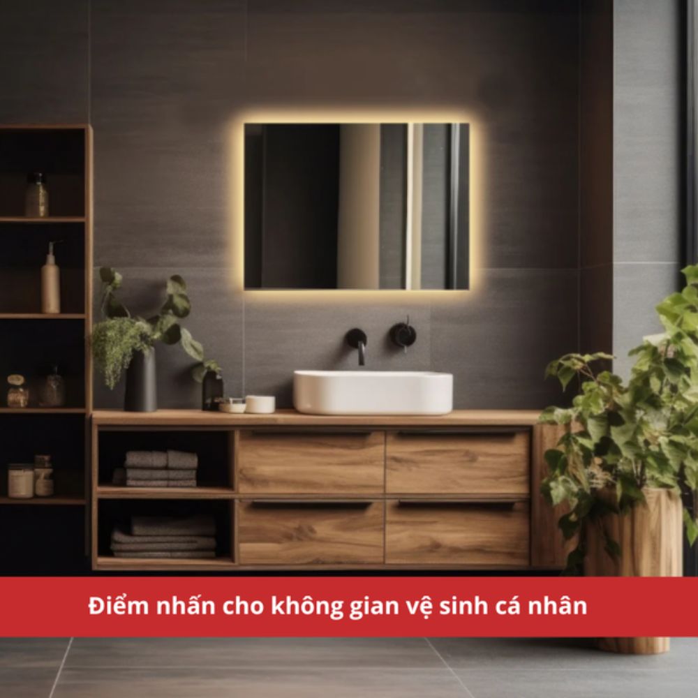 Gương led chữ nhật 90x60cm MotoM MBK018R-LV/WV