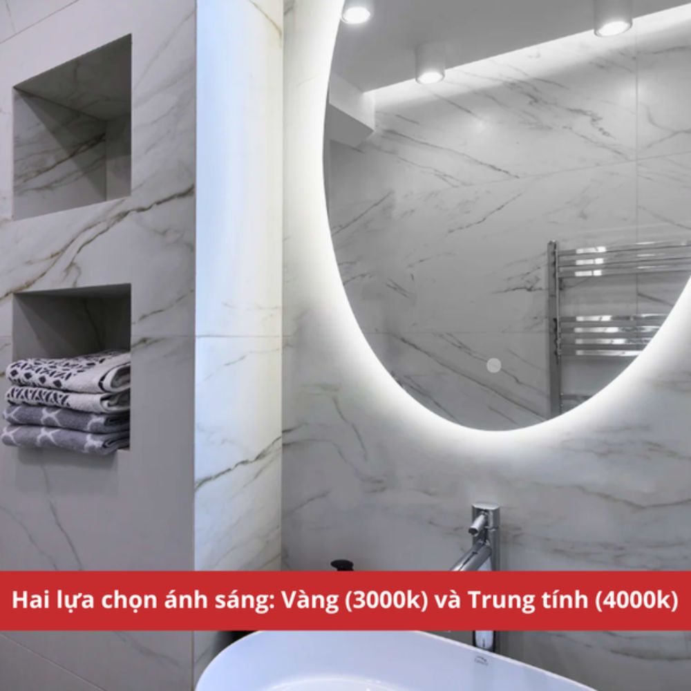 Gương led tròn D60cm MotoM MBK041-LV/WV