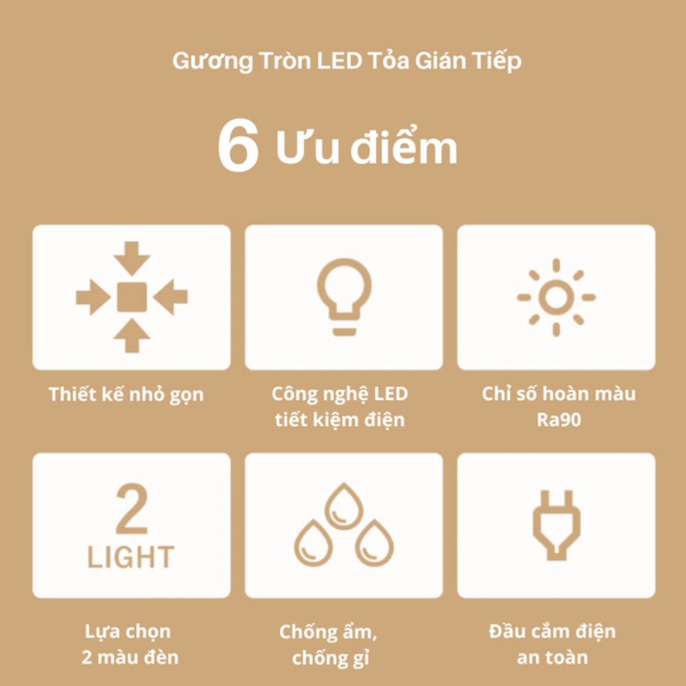 Gương led tròn D60cm MotoM MBK041-LV/WV
