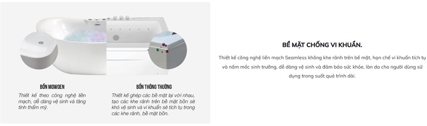 Bồn tắm đặt sàn massage 1.8m MOWOEN MW431BHB-180