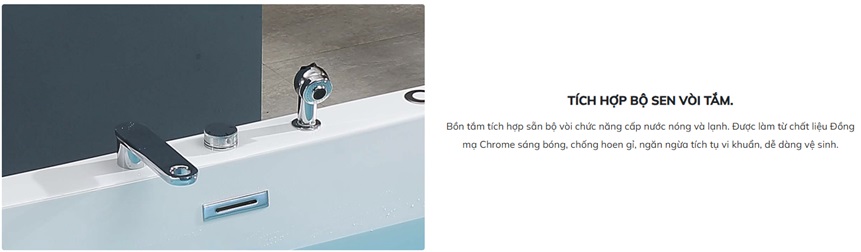 Bồn tắm đặt sàn massage 1.6m MOWOEN MW8217FB-160