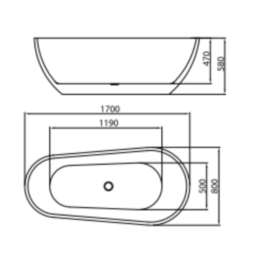 Bồn tắm đặt sàn 1.7m CURVED MOWOEN MW8024WB-170