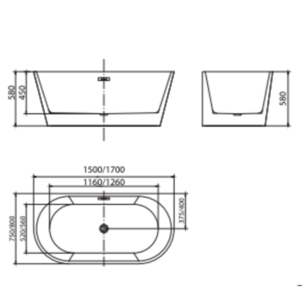 Bồn tắm đặt sàn 1.7m MOWOEN MW8113-170
