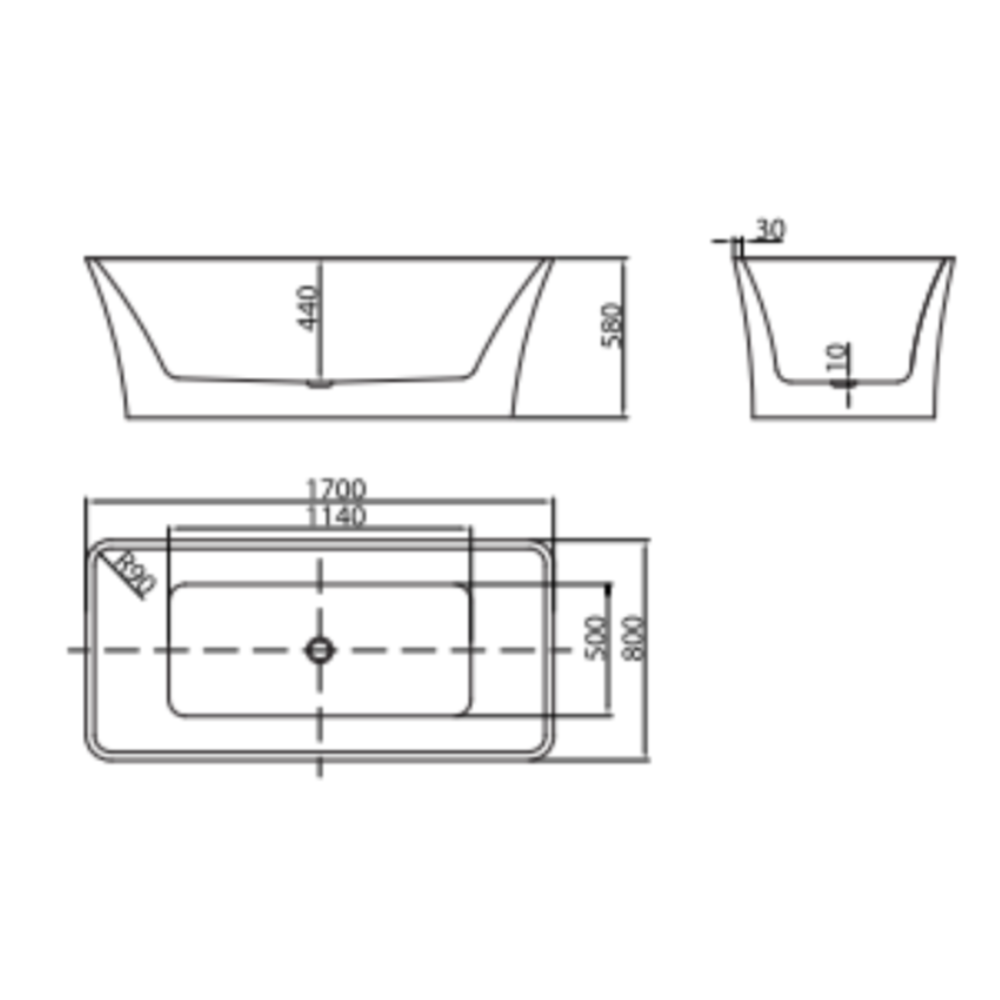 Bồn tắm đặt sàn 1.7m MOWOEN MW8120-170