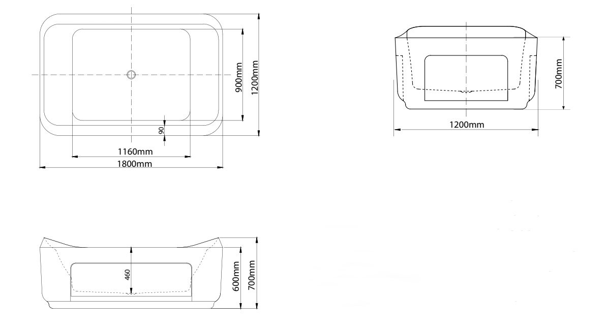 Bồn tắm đặt sàn massage 1.8m gồm vòi MOWOEN MW8123-180.2MS