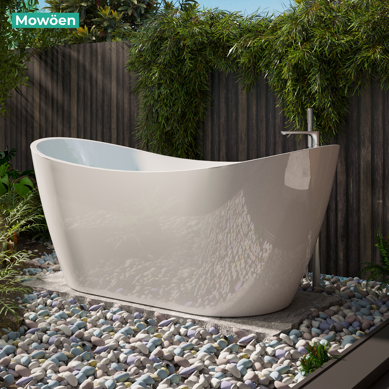 Bồn tắm đặt sàn 1.6m CURVED MOWOEN MW8207B-160