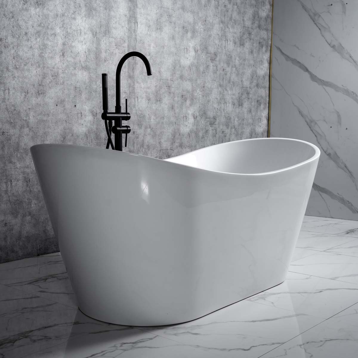 Bồn tắm đặt sàn 1.6m CURVED MOWOEN MW8207B-160