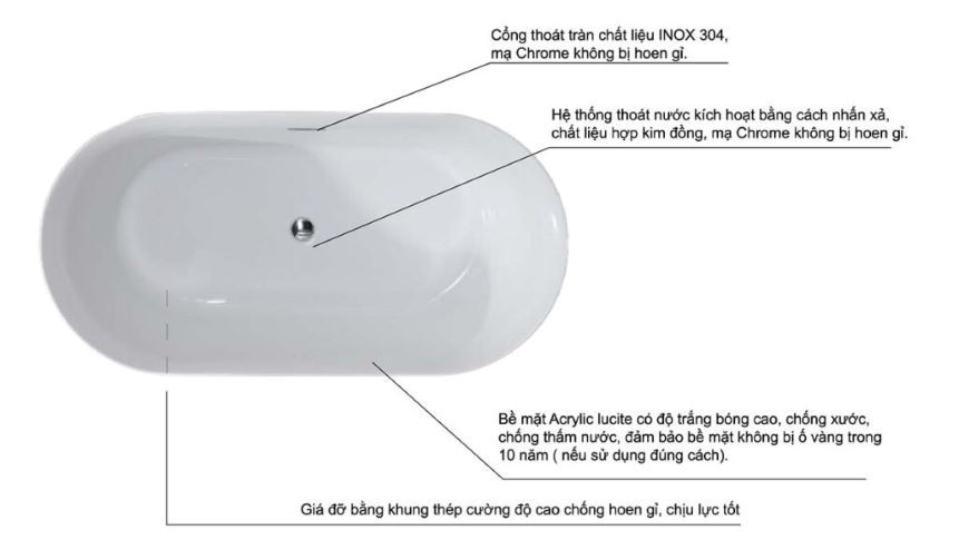 Bồn tắm đặt sàn 1.8m MOWOEN MW8207P-180
