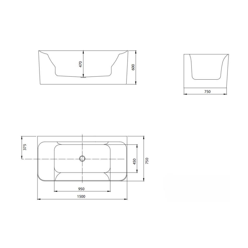 Bồn tắm đặt sàn massage 1.5m MOWOEN MW8217FB-150