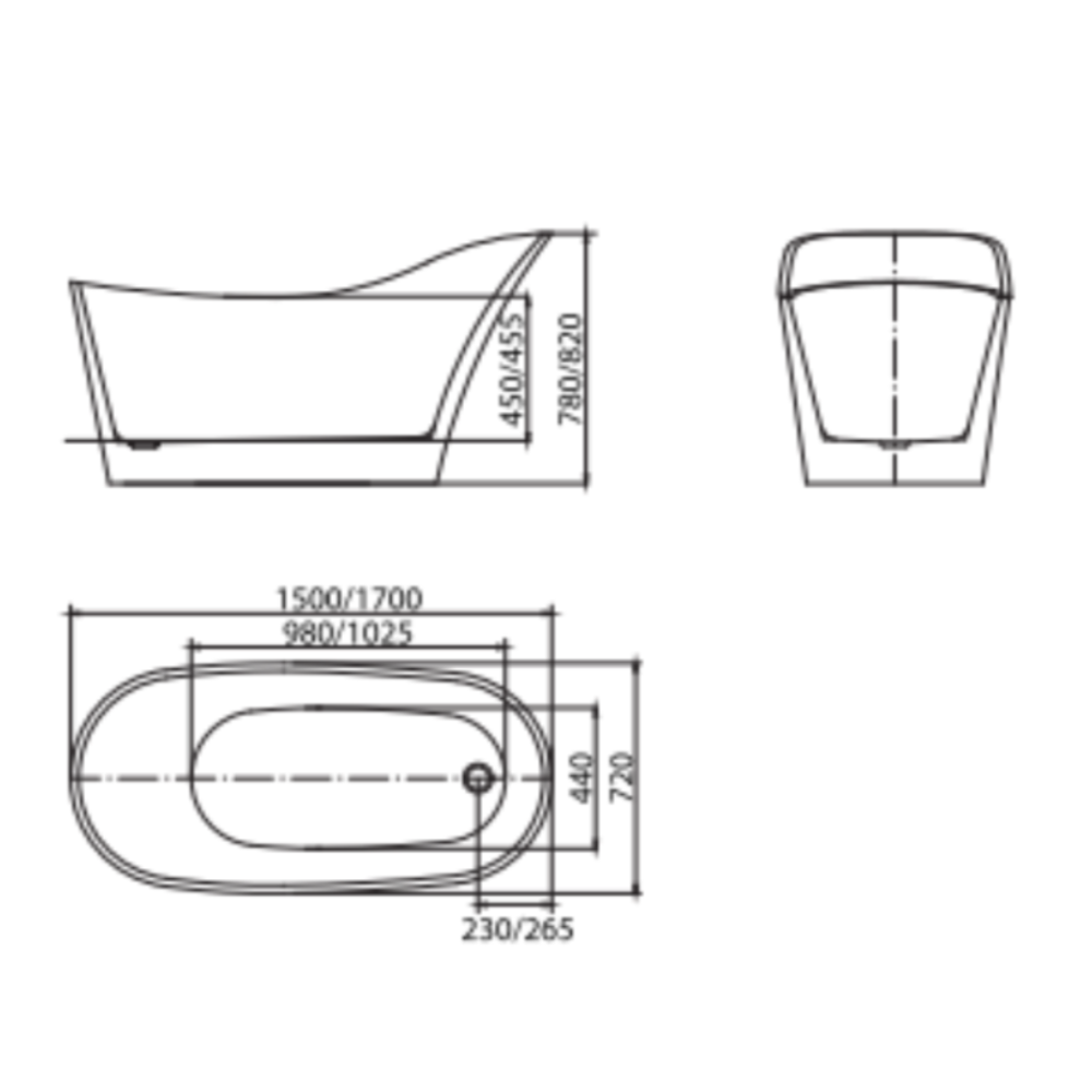 Bồn tắm đặt sàn 1.5m MOWOEN MW8218-150
