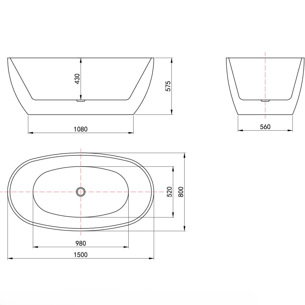 Bồn tắm đặt sàn 1.5m MOWOEN MW8223-150