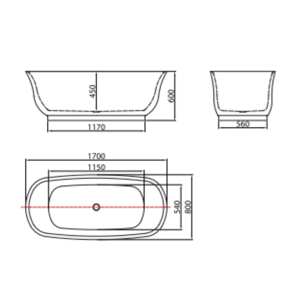Bồn tắm đặt sàn 1.7m MOWOEN MW8309-170