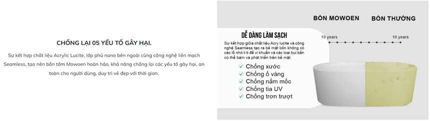 Bồn tắm đặt sàn massage 1.7m MOWOEN MW8309BHB-170