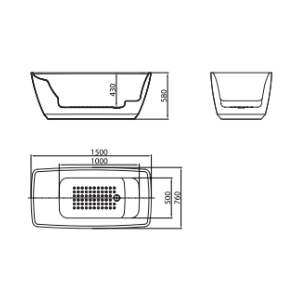 Bồn tắm đặt sàn 1.5m MOWOEN MW8316-150