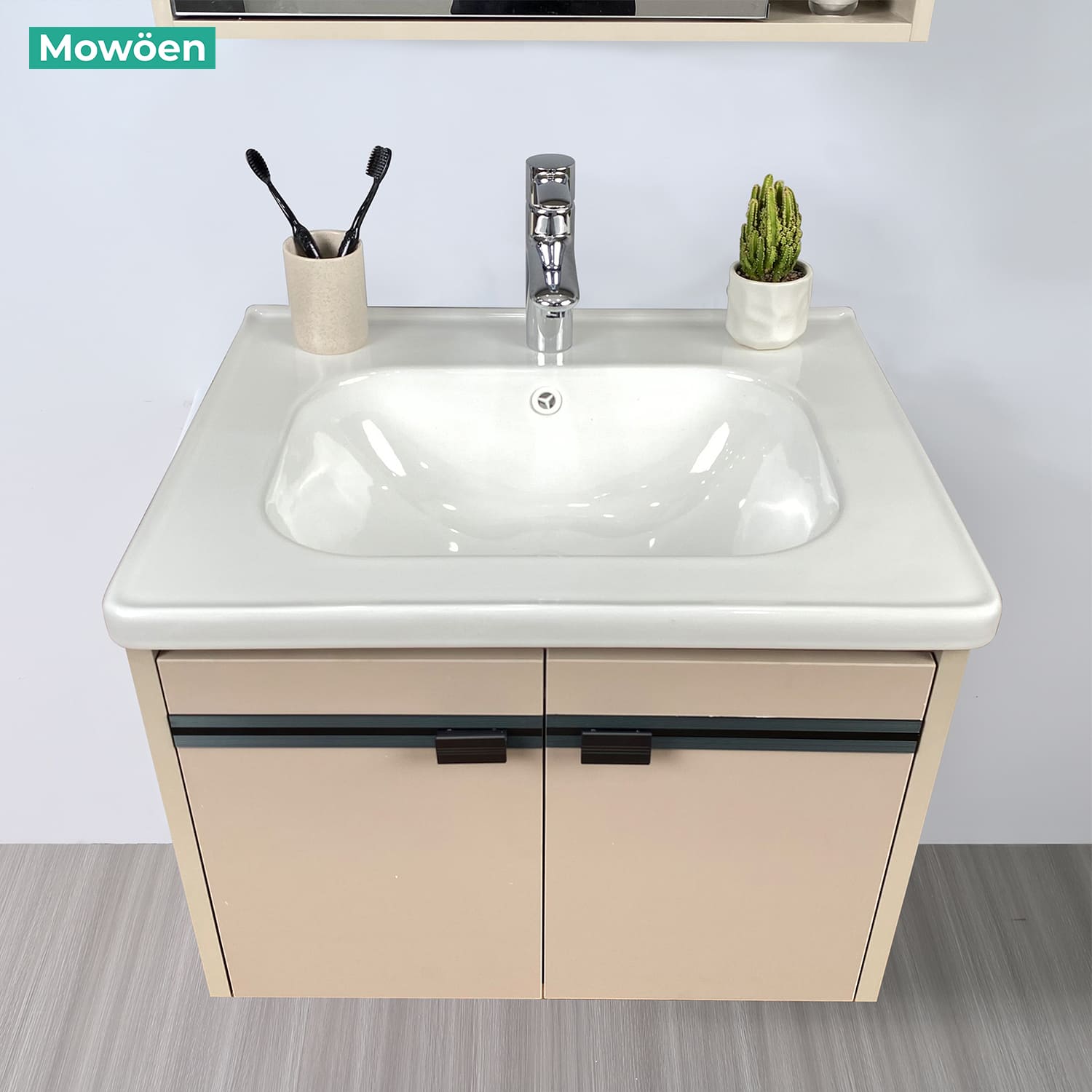 Bộ tủ chậu và tủ gương size 600 mm MOWOEN MW2702-60PVC