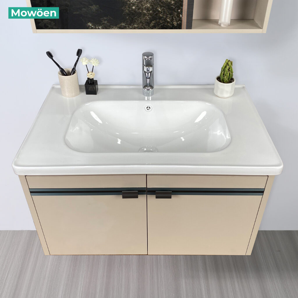 Bộ tủ chậu và tủ gương size 800 mm MOWOEN MW2702-80PVC
