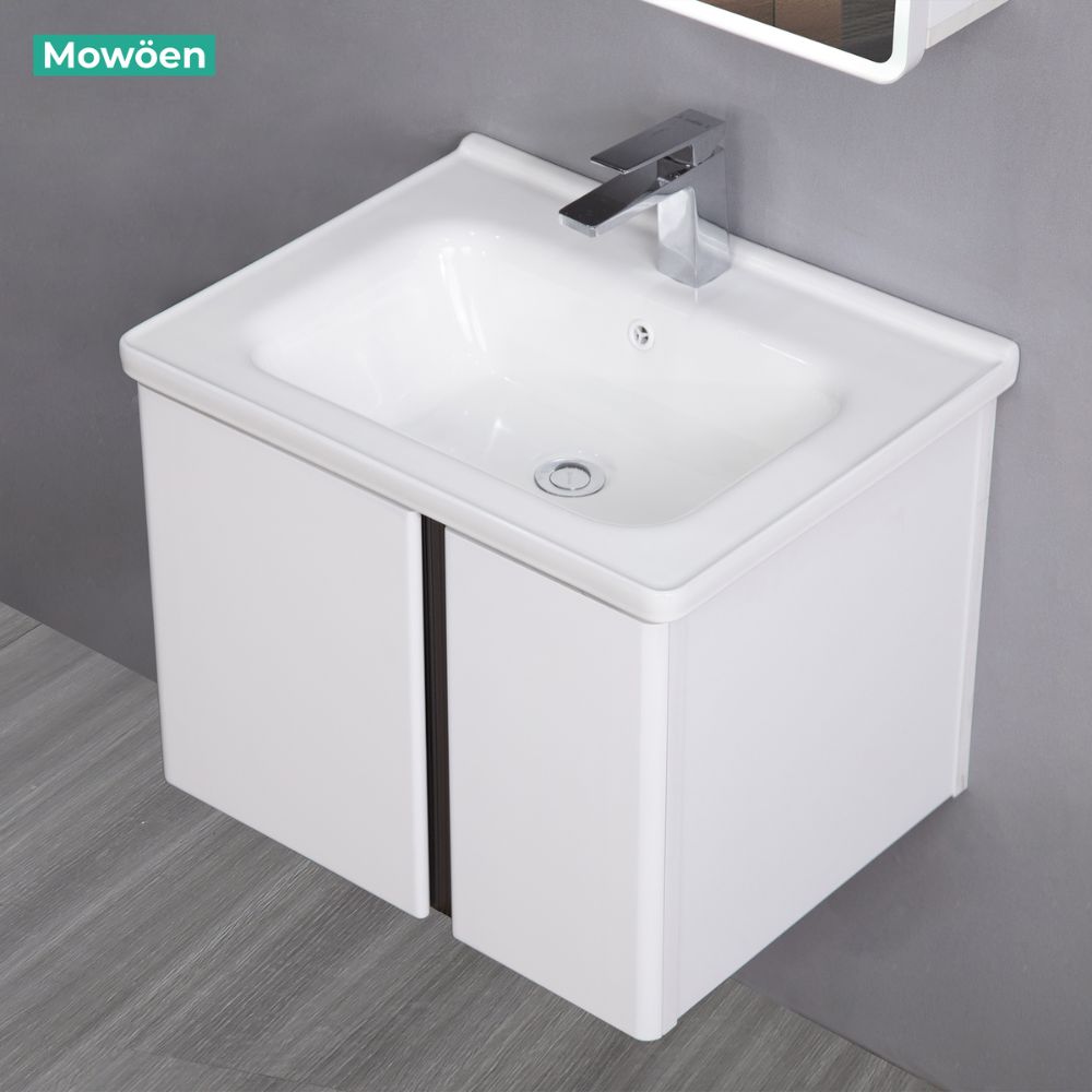 Bộ tủ chậu và tủ gương led size 600 mm MOWOEN MW2703-60PVC