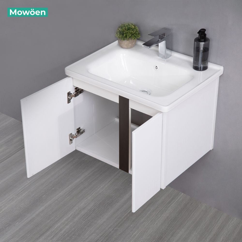 Bộ tủ chậu và tủ gương led size 600 mm MOWOEN MW2703-60PVC