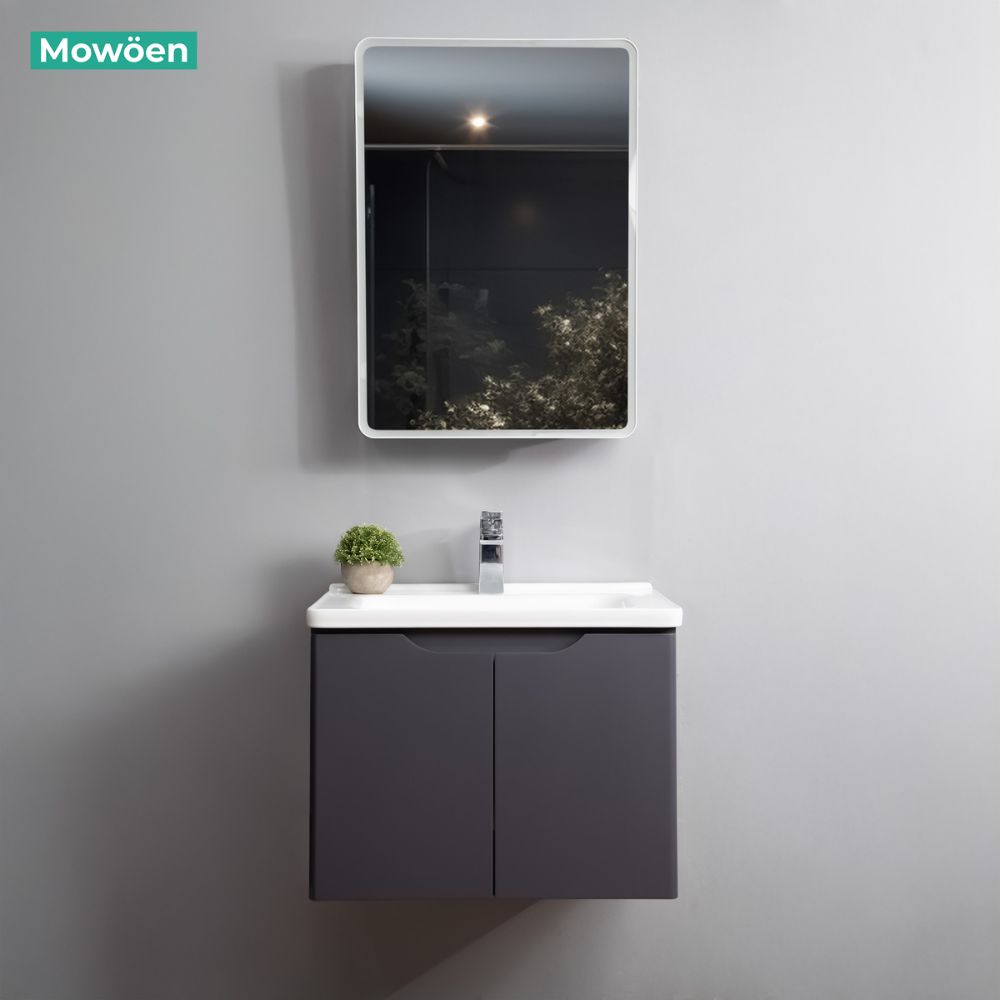 Bộ tủ chậu và tủ gương led size 600 mm MOWOEN MW2706-60PVC