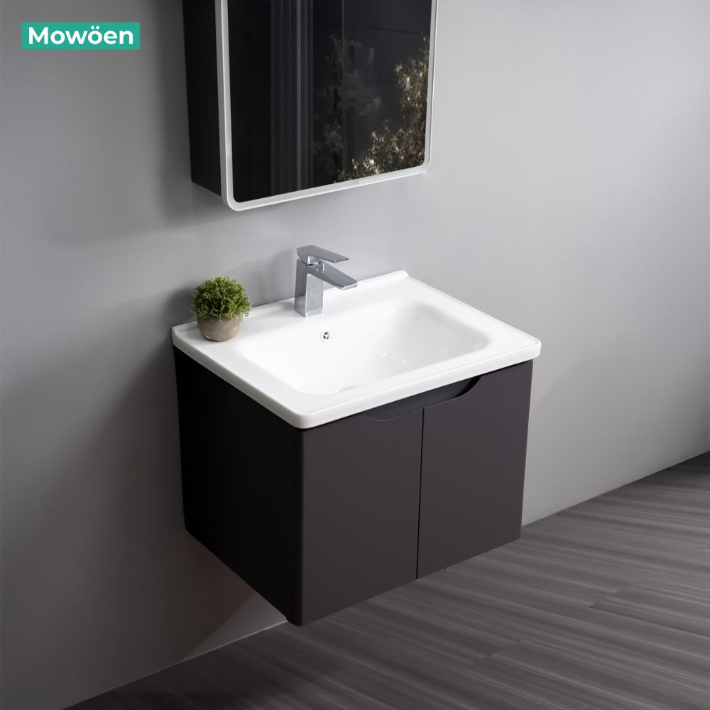 Bộ tủ chậu và tủ gương led size 600 mm MOWOEN MW2706-60PVC