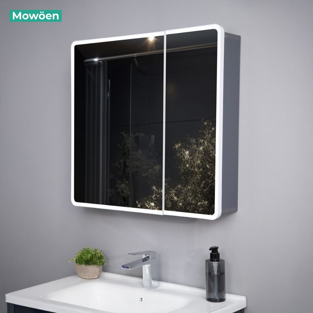 Bộ tủ chậu và tủ gương led size 800 mm MOWOEN MW2706-80PVC