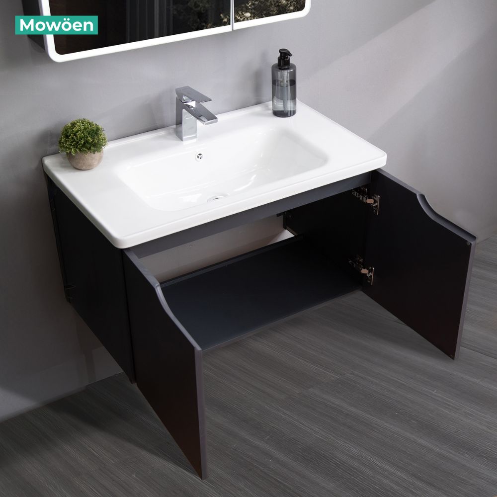 Bộ tủ chậu và tủ gương led size 800 mm MOWOEN MW2706-80PVC