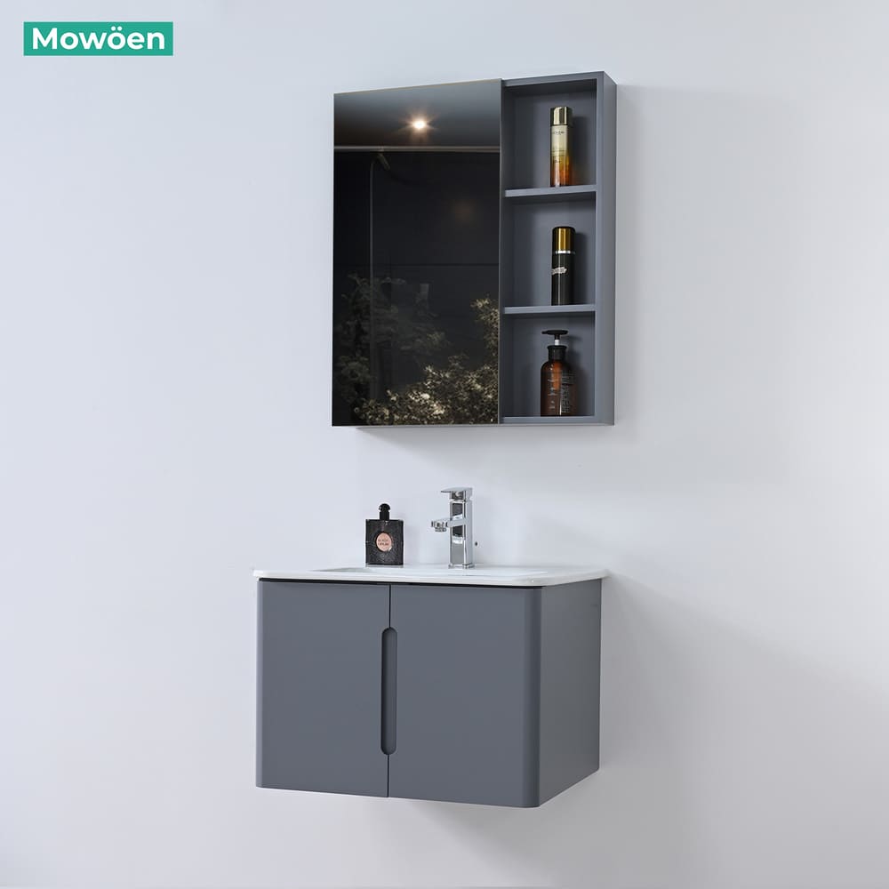 Bộ tủ chậu và tủ gương size 600mm MOWOEN MW2709-1-60PVC