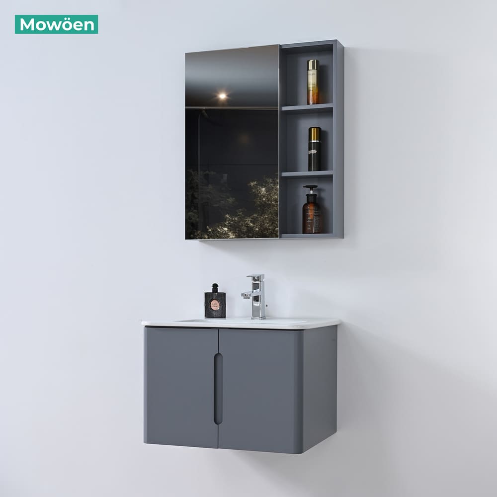 Bộ tủ chậu và tủ gương size 600mm MOWOEN MW2709-1-60PVC